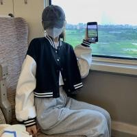 ราคา พร้อมส่ง เสื้อเเจ็กเก็ตเเขนยาวหญิง แจ็คเก็ตเบสบอลคลาสสิกสีดำและสีขาว เสื้อเบสบอลนักเรียนเสื้อ แจ็คเก็ตผู้หญิง (20058740818)