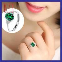 ราคา LIKT แหวนหยกแก้วสีเขียวแหวนเพชรผู้หญิงวินเทจนิลเขียวแหวนแห่งโชคและโชคลาภ (19819755808)
