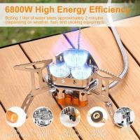 ราคา 6800W Windproof Camping Stove Portable Camping Gas Stove Outdoor with Piezo Ignition Camping Gas Burner Stove Folding Backpacking Stove Suitable for Hiking Camping Trekking and Picnic (19921894565)