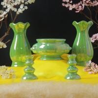 ราคา Set 5 ชิ้น ชุดบูชาหิ้งพระ เครื่องใช้โต๊ะหมู่บูชา กระถางธูปเซรามิค แจกันดอกไม้พระ แจกันเซรามิค เชิงเทียนหน้าพระ (3092716657)