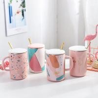ราคา ชุดแก้วน้ำเซรามิค รุ่น Pink in town มาพร้อมฝาปิดและช้อนสำหรับคน แก้วน้ำ แก้วเซรามิก แก้วกาแฟ ถ้วยกาแฟ (1552906754)