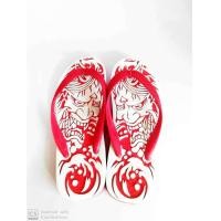 ราคา ช้างดาวแกะลาย รองเท้าแตะแกะสลัก รองเท้าแตะแกะลาย นันยางช้างดาว ลายปีศาจ พื้นสีแดง (1033708835)