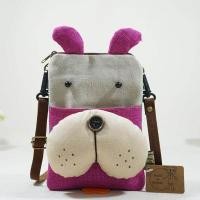 ราคา Super Cute Cartoon Canvas Cross Body Mobile Phone Bag For Women Cute Animal Double Layer Zipper Coin Bag Cross Body Mini Bag OCT (20569190015)