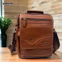 ราคา กระเป๋าสะพายข้างผู้ชาย กระเป๋าหนังแท้ หนังวัว กระเป๋าหนังผู้ชาย ไซส์ใหญ่ ขนาด 11 นิ้ว (18000681270)