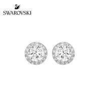 ราคา Swarovski Stud earrings ANGELIC transparent round rhodium plated single pierced earrings (20579599924)