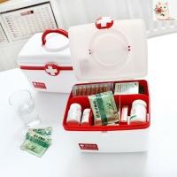 ราคา กล่องยา ปฐมพยาบาล 2 ชั้น 2 Layer First Aid Kit Box Medicine Storage ตู้ยาที่บ้าน การดูแลสุขภาพ พลาสติก สองชั้น ยา ชุดปฐมพยาบาล กล่องเก็บของ (14350203999)