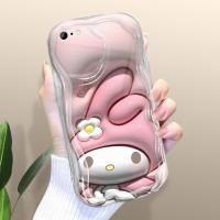 ราคา เคสโทรศัพท์สำหรับ iPhone 6 6S 6 Plus 6S Plus 6S 6S เคสการ์ตูน Kuromi Melody เนื้อครีมขอบลอนปลอกซิลิโคน (21110533850)