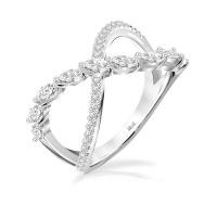 ราคา Merii แหวนเงินแท้ 925 ชุบโรเดียม ประดับเพชร CZ ดีไซน์ทรง Infinity แหวนแฟชั่นCZ Laureate 221R0449 01 (10892654087)