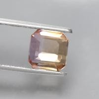 ราคา 3 80 ct พลอยแท้ อเมทริน Ametrine สี่เหลี่ยมมุมตัด สีม่วง เหลือง (20978086230)