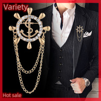 ราคา หลากหลาย ขายดี เข็มกลัดสัญลักษณ์ชุด Boutonniere สำหรับสมอเรือประดับพลอยเทียมสำหรับท่านชายหญิงเข็มกลัดหางเสือมีพู่ห้อย (20318161562)
