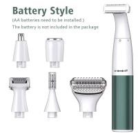 ราคา เครื่องโกนหนวดไฟฟ้า6อิน1สำหรับผู้หญิงที่โกนหนวดเครื่องโกนขนสำหรับขนรักแร้ขาขาบิกินี่ใบหน้าหนวดเครื่องกำจัดขนแบตเตอรี่ (21170411559)