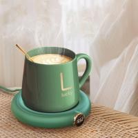 ราคา เครื่องอุ่นถ้วย USB แบบพกพาขนาดเล็กที่รองแก้วทำความร้อนอัจฉริยะหน้าจอดิจิตอลเครื่องทำความร้อนปรับเวลาอุณหภูมิสำหรับชานม (20757907892)