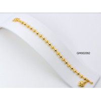 ราคา ใหม่ สร้อยข้อมือลายไข่ปลาสลับพ่นทราย ชุบทองแท้ 24K 99 99 เคลือบแก้ว นน 2 สลึง (851522155)