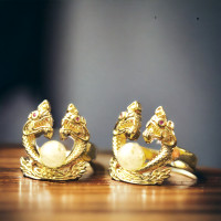 ราคา แหวนพญานาคเกี้ยวหินไหมทอง ปรับไซต์ขนาดได้ เรียกทรัพย์ ดูดทรัพย์ (21349003402)