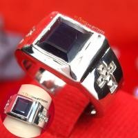 ราคา แหวนไพลิน แหวนเงินแท้ ชุบทองคำขาว พลอยไพลินแท้ YTG 11085 (7109232353)