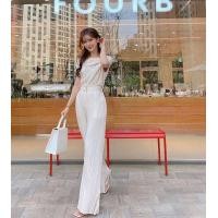 ราคา ชุดเซต2ชิ้น เสื้อเปิดไหล่ กางเกงขายาว (19582088447)