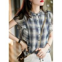 ราคา เสื้อเชิ้ตลายสก็อตแขนยาวแต่งระบายสำหรับสุภาพสตรีเสื้อลายสก็อตเสื้อยืดพิมพ์ลาย NO Joker สไตล์เกาหลี (21225792028)