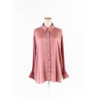 ราคา Zara เสื้อคอปกแขนยาวไหล่สโลป ผ้าซิลค์ซาติน กระดุมหน้า ป้ายแบรนด์ระบุไซส์ EUR S เนื้อผ้าเป็นขุยและด้ายรัน ด้านหน้าและหลัง Preloved (20613846894)
