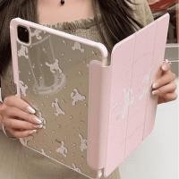 ราคา เคสไอแพด Gen9 Air5 ช่องใส่ปากกาขวา แมคโดนัลด์ Acrylic กระต่ายสีชมพูสองตัว คส ipad Pro 11 2022 gen10 air3 10 5 (21152246476)