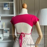 ราคา ครอปแขนสั้น ครอปเว้าหลัง เสื้อโชว์หลัง (20555154949)
