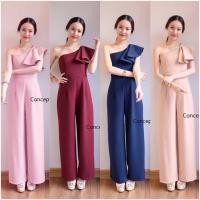 ราคา Dee ya Shop เสื้อผ้าแฟชั่น จั๊มสูทขายาว สีชมพู แดง กรม ครีม ชุดออกงาน จั้มสูทออกงาน ชุดไปงาน พร้อมส่ง (2638102268)