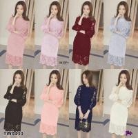 ราคา 0430 ชุดทำบุญ งานบวช เดรสสั้น ชุดลูกไม้สั้น ทรงเรียบร้อย เสื้อผ้าแฟชั่น (16980448384)