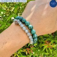 ราคา 10JA BL ข้อมือหยกฟ้าน้ำทะเล หยกบลูโอเชี่ยน กลม 10 มิล Jadetie เนื้อวุ้น แก้ว (20014999694)