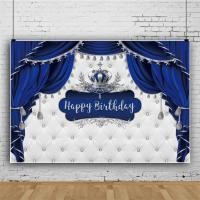 ราคา ฉากหลังถ่ายภาพสำหรับ7x5ft สุขสันต์วันเกิดพื้นหลังหัวเตียงสีฟ้าตกแต่งผ้าม่านสีขาวฉากถ่ายรูปสำหรับปาร์ตี้วันเกิดอุปกรณ์ถ่ายภาพสำหรับสตูดิโอถ่ายภาพบุคคลวิดีโอ (20122214157)