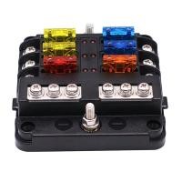 ราคา 6 Way Waterproof Fuse Blockwith LED Indicator 12 Circuits with Negative Marine Fuse Box for Dc 12 24V Car Boat RV Truck (16698879965)