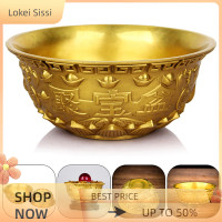 ราคา Lokei ชามเสนออ่างน้ำสมบัติฮวงจุ้ยผลไม้แท่นบูชาทองชามทองเหลือง (20239099645)