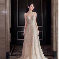 ราคา Airuchu เสื้อคลุมแชมเปญแบบแขวนโมเดลดาวประชุมประจำปีรันเวย์บาร์ประดับลูกปัด Mitzvah ชุดราตรี (18534444493)