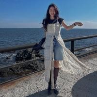 ราคา มีรูปถ่ายสินค้าจริง เดรสผ้าแต่งลูกไม้สุดละมุน สวยสะบัด สายเดี่ยวปรับได้ ทรงกระดุมหน้า มีซับในอย่างดี (19551166779)