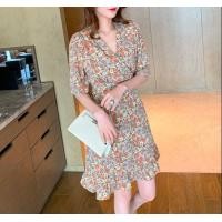 ราคา ชุดเดรส เดรสคอวีลายดอก กระโปรงปลายเฉียง (7418004219)