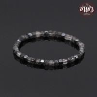 ราคา อาเป่า หินแก้วขนเหล็ก หินไหมดำ ทรงลูกบาศก์ แต่ง แร่เฮมาไทต์ Tourmaline Quartz ขนาด 4 มิล ช่วยป้องกันภูตผีปีศาจ กำไลหินสี กำไลหินนำโชค หินสีดำ (17156168396)