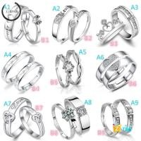 ราคา 925 พร้อมส่งสินค้าอยู่ไทย ราคา 2วง แหวนเพชรเม็ด2วงทองคำขาว แหวนคู่ (15081982319)