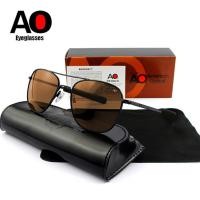 ราคา AO Aviation แว่นตากันแดดผู้ชายพร้อมกล่องเดิมกรณีทำความสะอาดผ้า R ขับรถแว่นตากันแดด American Optical Gafas De Sol Hombre (19289561622)