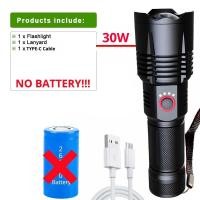 ราคา ไฟฉาย LED 30W ระยะไกลทรงพลังที่สุดไฟฉาย XHP50ชาร์จ USB ได้ ไฟฉายแรงสูงโคมไฟสำหรับตั้งแคมป์ล่าสัตว์ (21170667227)