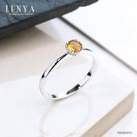 ราคา Lenya Jewelry แหวนเงินแท้ 925ตัวเรือนชุบทองคำขาว ประดับพลอยซิทริน citrine ขนาด 4 00 mm เรียบเก๋สะดุดตา (1368950613)