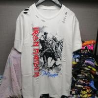 ราคา เสื้อยืดคุณภาพดี เสื้อขาด เสื้อวงวินเทจ อก46 ยาว31 สีขาว สีดำ ไม่มีตะเข็บข้าง cotton100 แฟชั่นชาย หญิง oversize (20385338223)