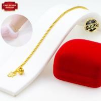 ราคา สร้อยข้อเท้าหุ้มทอง ไม่ลอกไม่ดำ ลายบล็อคห้อยกระพรวน น้ำหนัก2สลึง ยาว9นิ้ว ทองเคลือบแก้ว เหมือนจริงที่สุด ทองโคลนนิ่ง (17447600980)