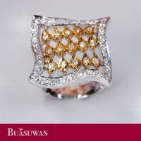 ราคา แหวนเพชร เบลเยี่ยม ตัวเรือนทองคำแท้ 18K ลักษณะแหวน เป็นทรงสี่เหลี่ยมตาข่าย เน้นความแปลกใหม่ เก๋ ๆ การันตี เพชรแท้ ทองคำแท้ (17361576264)