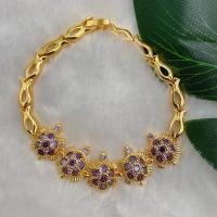 ราคา CSJ ฮ่องกงข้อมือ สร้อยข้อมือเต่า งานทองเหลือง 18K พลอยสีม่วง ไม่ลอกไม่ดำ (14575426538)