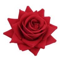 ราคา ILOVEDIY จำลองเข็มกลัดดอกไม้ที่คาดผมรูปกุหลาบสีแดงกำมะหยี่ย้อนยุค (21237483910)