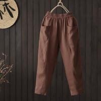 ราคา กางเกงผ้าคอตตอนลินิน100ของผู้หญิงกางเกงทรงตรงผ้าคอตตอนแท้เอวสูงทรงหลวมเนื้อบางบางสำหรับฤดูร้อนปี2021 (10058173336)