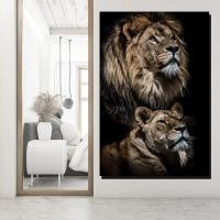 ราคา ผ้าใบวาดภาพตระกูลสิงโตสีดำและสีขาวภาพสัตว์ป่าโปสเตอร์คนรักสิงโตและภาพพิมพ์0717 (19739237447)
