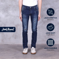ราคา Jack Russel กางเกงยีนส์ผู้ชายขายาว ทรงขาเดฟ skinny fit รุ่น J ROCK 2 (18686654598)