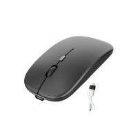 ราคา Wireless Mouse Rechargable2 4G Ultra Silent Optical Mouse with USB and Type C Receiver for Laptop Black (20367290960)