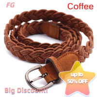 ราคา Lowest price FG แฟชั่นผู้หญิงยืดหยุ่นเข็มขัด Cinch กว้างยืดเอววงป่านเชือกถักถักเข็มขัด (20619428775)