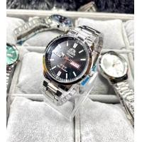 ราคา นาฬิกาข้อมือผู้ชาย นาฬิกาสายแสตนเลสสีเงิน มีวันที่ (20325091772)
