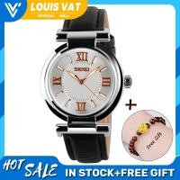 ราคา LOUIS VAT ของขวัญสร้อยข้อมือ SKMEI นาฬิกาข้อมือผู้หญิง SKMEI 9075เกาหลี Retro นาฬิกาแฟชั่นเลดี้ Elegant Gold นาฬิกาหนังนาฬิกาควอตซ์กันน้ำ (13680582753)